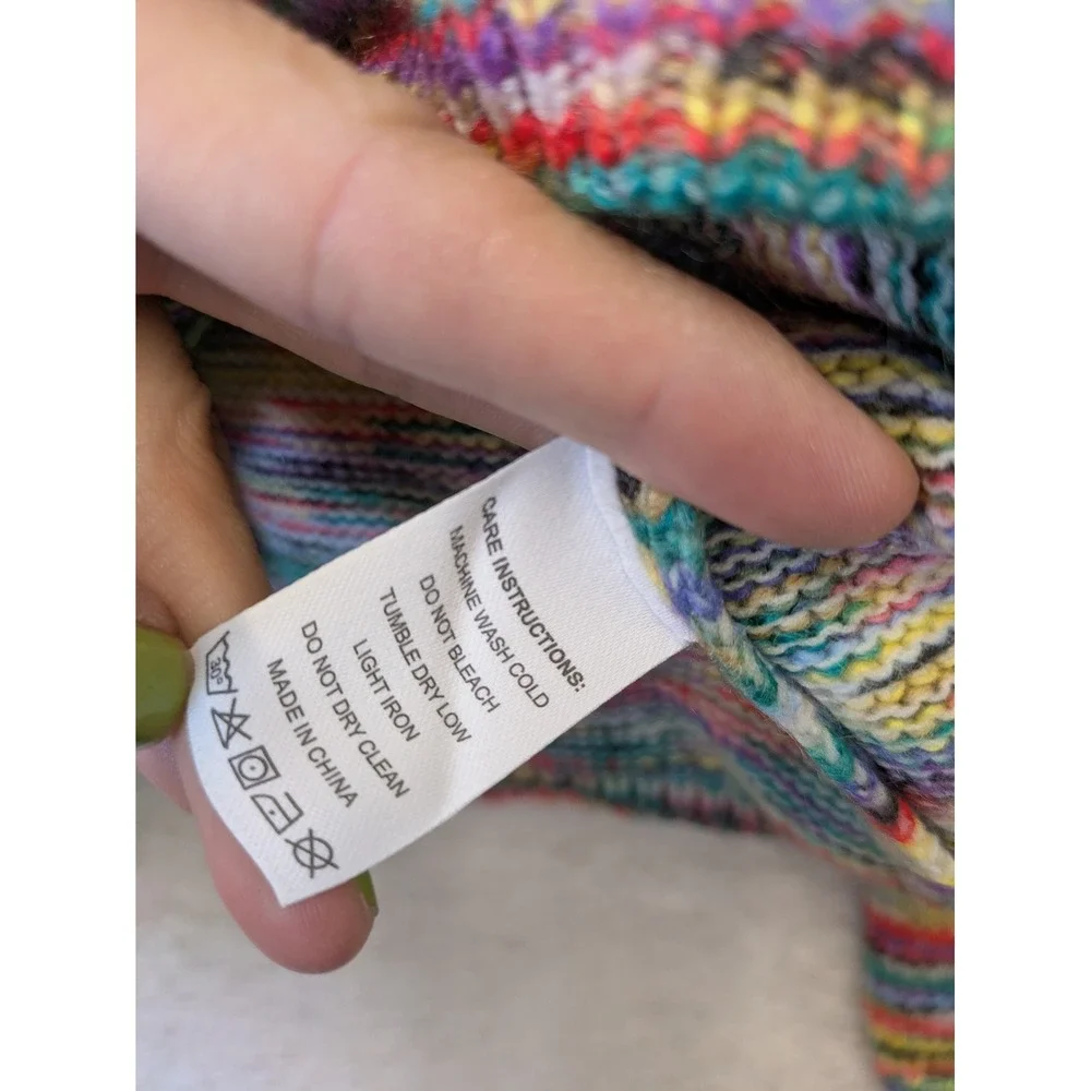 Unbranded‎ Sweater Women's M Multi-Color Space Dye Rainbow Knit